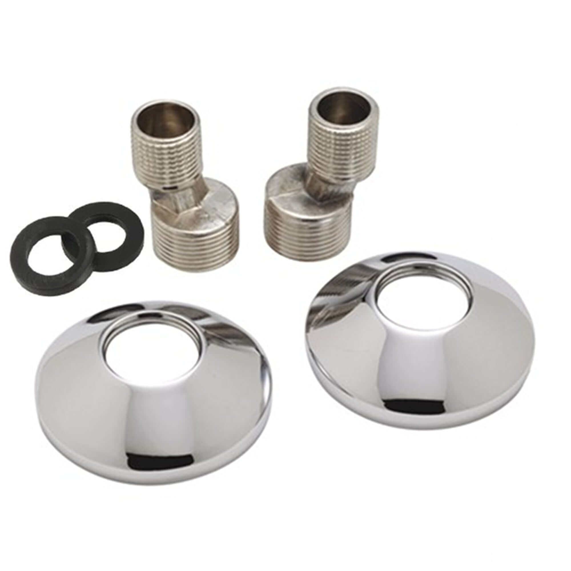 Buy Cranked offset connections for bar shower mixer valves 3/4" to 1/2" with wall plates - chrome Online UK | HOUSE OF ENKI